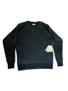 Men's Black Ribbed Crewneck Sweater